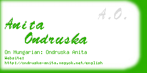 anita ondruska business card